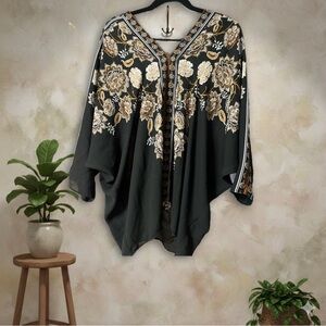Rose & Olive Black Floral Tunic